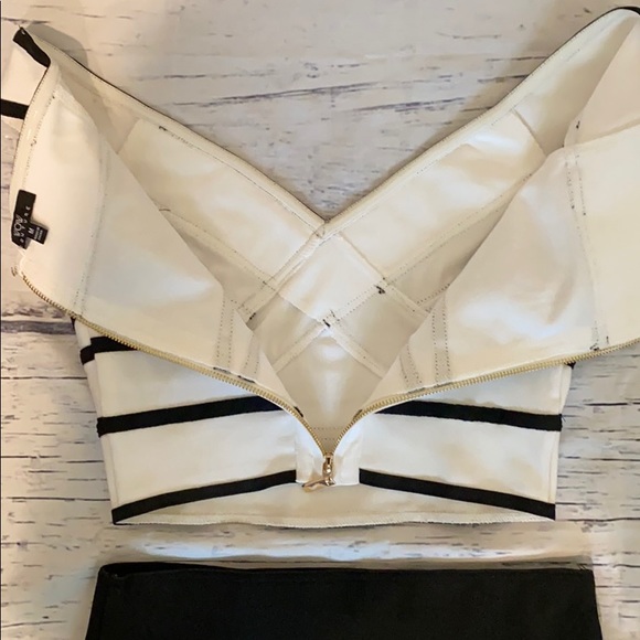 WOW COUTURE Two piece Bodycon black white M - Picture 5 of 6